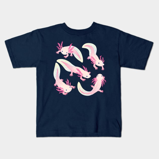 Axolotls 1 Kids T-Shirt by DoomedDreamer